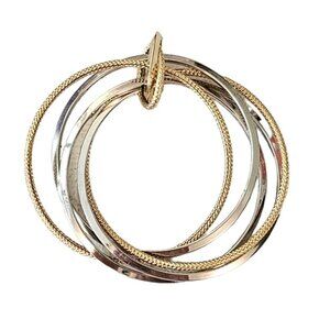 14K White And  Yellow Gold Five Rings Pendant L158